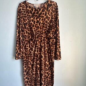 Cotton Emporium Midi Leopard Print Dress Nordstrom Rack